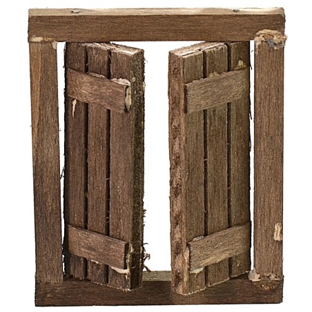 Ventana de madera con hojas abatibles de 4,8x0,5x5,8 cm h