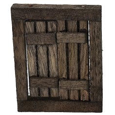Ventana de madera oscura con hojas abatibles de 4,6x0,7x5,9 cm h