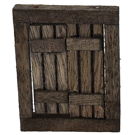 Ventana de madera oscura con hojas abatibles de 4,6x0,7x5,9 cm h