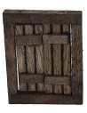 Ventana de madera oscura con hojas abatibles de 4,6x0,7x5,9 cm h