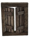 Ventana de madera oscura con hojas abatibles de 4,6x0,7x5,9 cm h