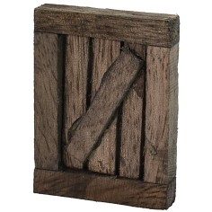 Dark wood window with opening door cm 3.4x0.7x4.5 h 2