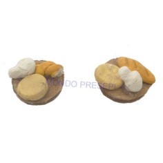 Set of 2 cutting boards with bread and cheese - D410