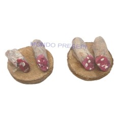 Set of 2 cutting boards with salami - D409