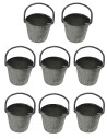 Set of 8 metal buckets 2 cm