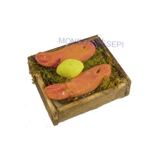 Caja de pescado Atún cm 3,5x2,7 Mundo Pesebres