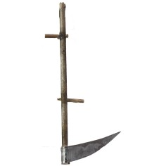 Metal scythe with antiqued handle 8.5 cm