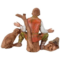 Viajero sentado con perro serie 10 cm Landi Moranduzzo 2