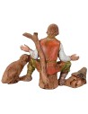 Viajero sentado con perro serie 10 cm Landi Moranduzzo