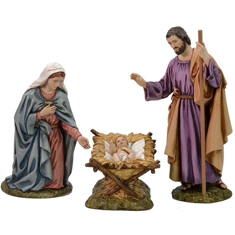 Nativity 3 subjects in resin Landi Moranduzzo 18 cm