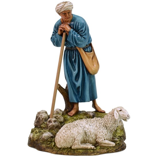 Guardian with sheep in resin Landi Moranduzzo 18 cm