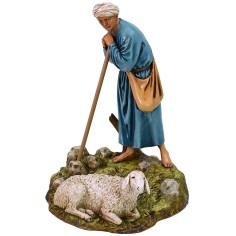 Guardian with sheep in resin Landi Moranduzzo 18 cm 2