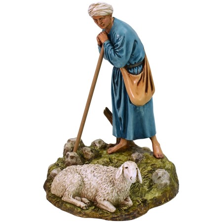 Guardian with sheep in resin Landi Moranduzzo 18 cm