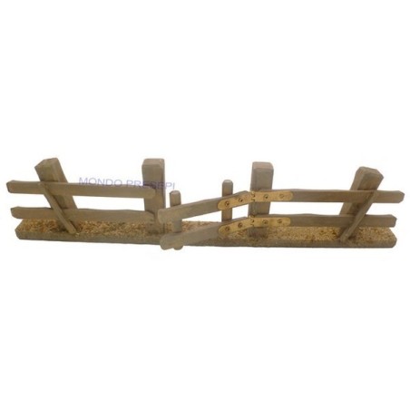 Wooden fence with opening gate