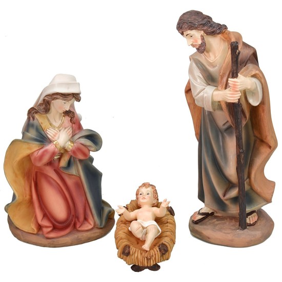 Nacimiento 3 figuras en resina cm 30 Mundo Belenes