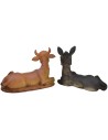 Ox and donkey seated for statues of 20 cm in resin
