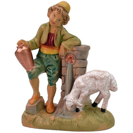 Child at the fountain 10 cm in pvc lux