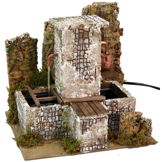 Fuente con columna de dos grifos cm