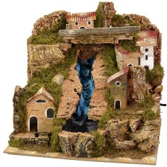 Paesaggio per presepe cascata funzionante cm 24x21x21 h Mondo