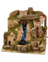 Paisaje para belén con cascada funcional de 24x21x21 cm h