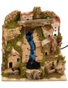Paisaje para belén con cascada funcional de 24x21x21 cm h