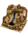 Paisaje para belén con cascada funcional de 24x21x21 cm h