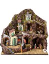 Illuminated nativity scene complete with Landi statues with