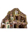 Presepe illuminato con fontana, fuoco e mulino funzionanti cm