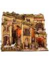 Illuminated nativity scene complete with Landi statues with