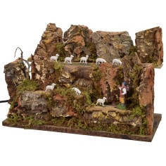 Rebaño al pastoreo en movimiento con pastor cm 33x18,3x23 h 2