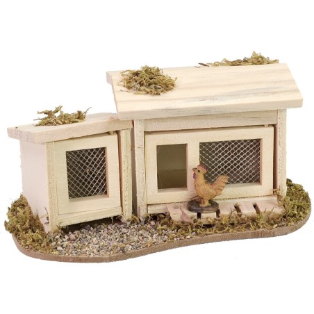 Chicken coop with hen cm 14x8,5x6 h for statues of 10-12 cm
