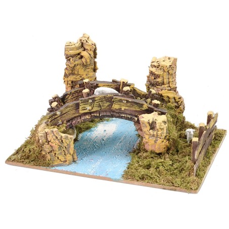 Ponte in resina con pecore Mondo Presepi
