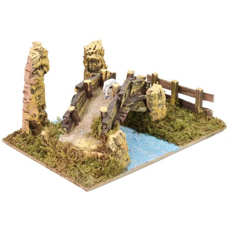 Puente de resina con ovejas Mondo Presepi