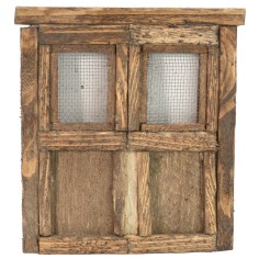 Puerta de madera de dos hojas para estatuas de 10 cm de altura.