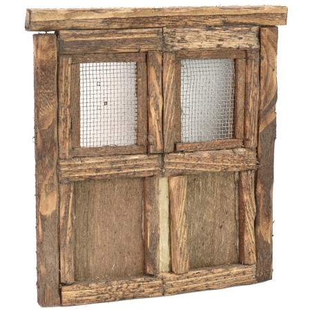 Puerta de madera de dos hojas para estatuas de 10 cm de altura Mundo Pesebres.