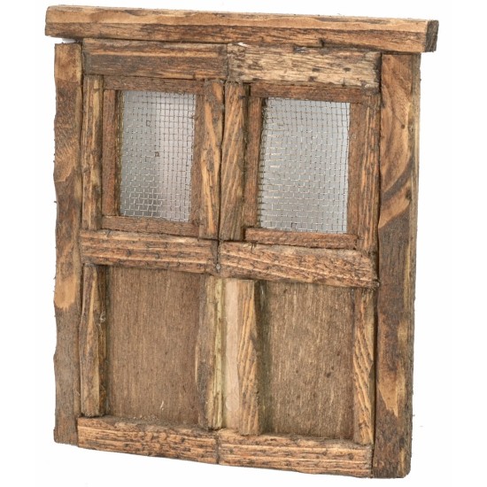 Puerta de madera de dos hojas para estatuas de 10 cm de altura.