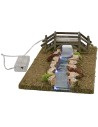 Río iluminado efecto profundidad con puente 32x17x7 h cm