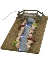 Río iluminado efecto profundidad con puente 32x17x7 h cm