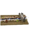 Río iluminado efecto profundidad con puente 32x17x7 h cm