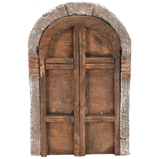 Double door with wooden arch for statues 10-12 cm h