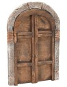 Double door with wooden arch for statues 10-12 cm h