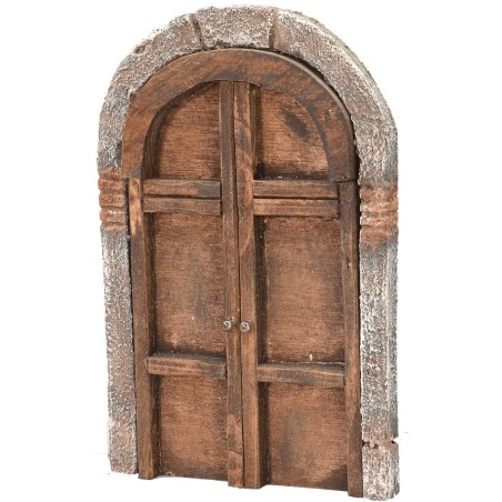 Portone con arco in legno a due battenti per statue cm 10-12 h