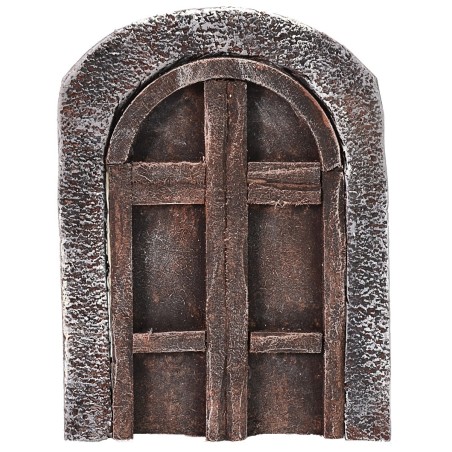 Arched wooden door for statues cm 6-8 h