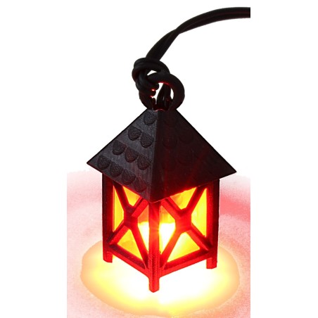 Lanterna piccola rossa 3,5v. cm 1,5x1,5x2,5-3 presepe Mondo