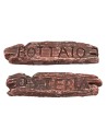 Coloca 2 letreros de resina "osteria" y "bottaio" de 6x1,6 cm