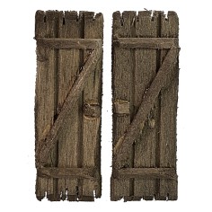 Juego de 2 contraventanas de madera de 3,2x4,6 cm h. Mondo Presepi