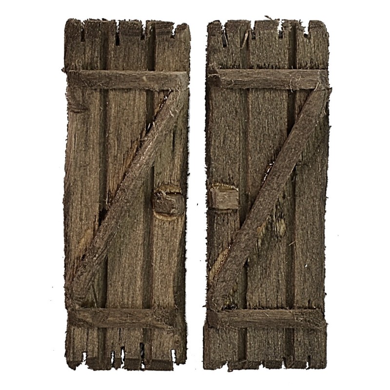 2 wooden shutter doors set cm 3,2x4,6 h.