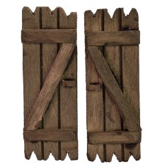 Juego de 2 contraventanas de madera de 4,8x6,8 cm h.  2