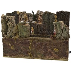 Rebaño en movimiento con tres personajes de 40,5x16x28,6 cm h