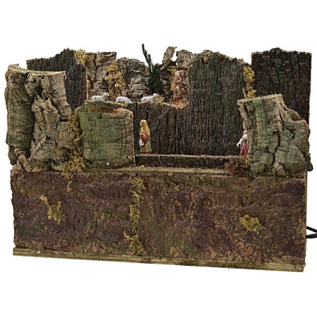 Gregge in movimento con tre personaggi cm 40,5x16x28,6 h Mondo